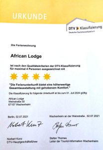 Urkunde African Lodge